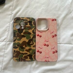Bape and Coach Cherry Pattern Phone Cases